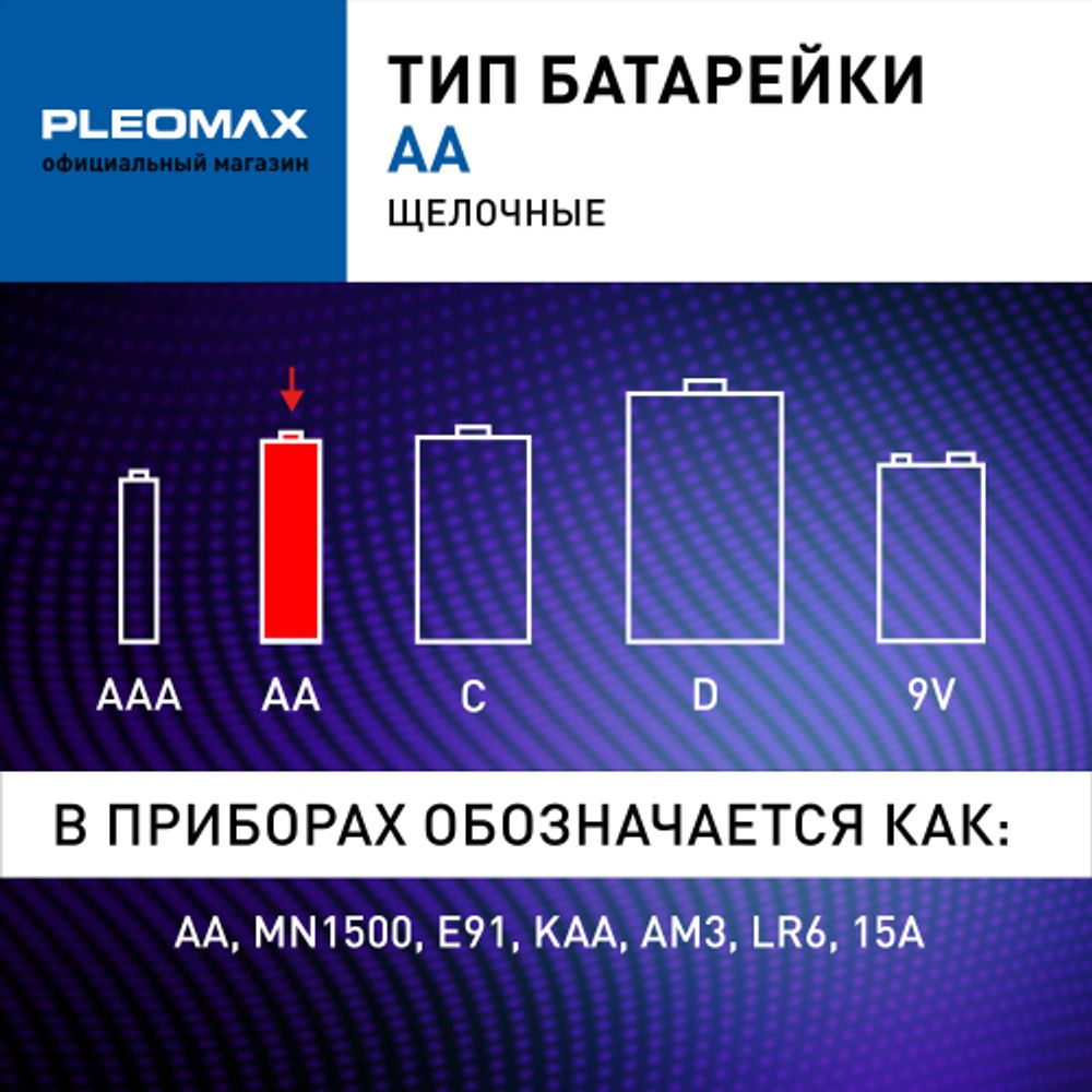 Батарейки Pleomax LR6-40 bulk Economy Alkaline | Батарейки Щелочные (Алкалиновые)