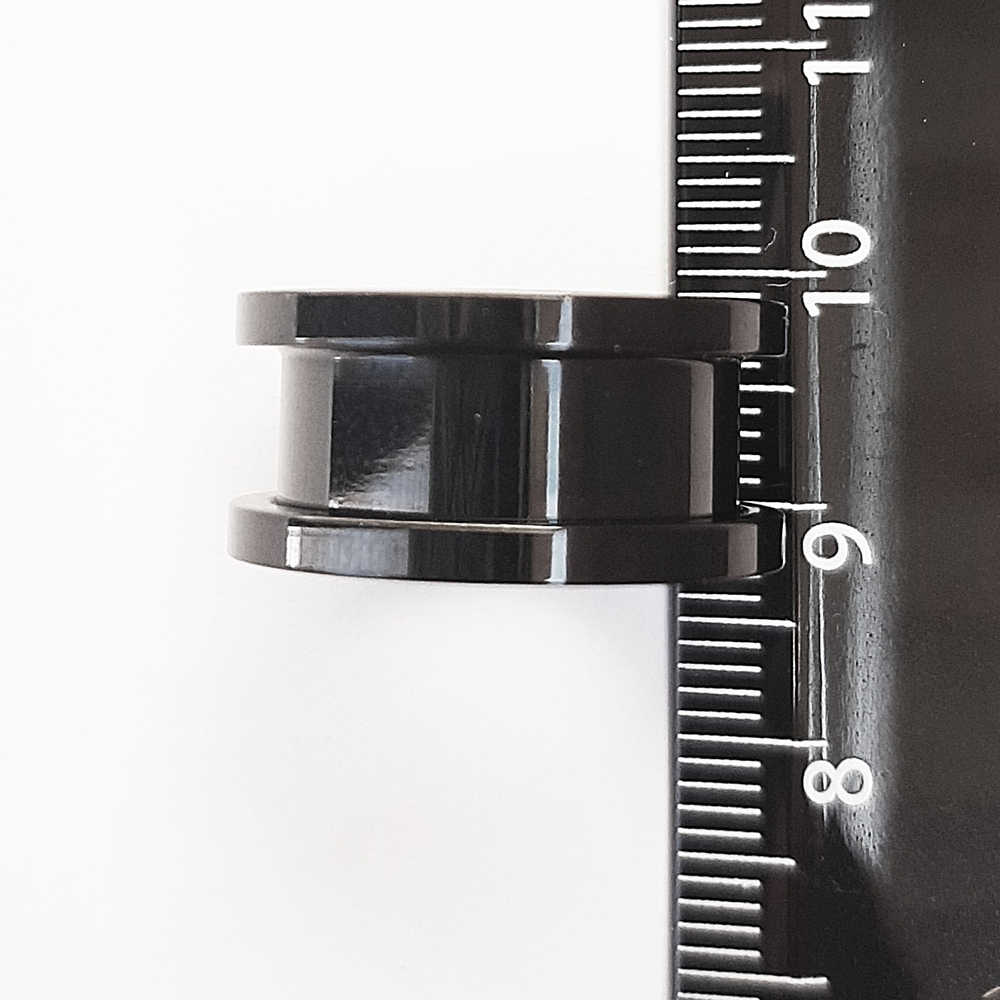 Тоннель диаметр 20 мм для пирсинга ушей (медицинская сталь). Титановое покрытие. Черная 1 штука