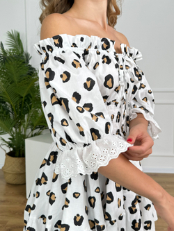 Сарафан платье летнее для девочки "Пятна леопард"