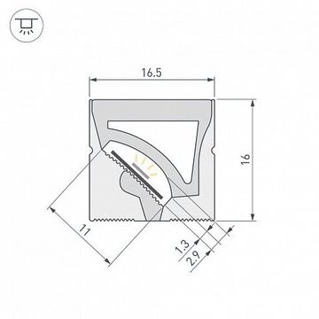 Цельнолитой силиконовый гибкий профиль 5м 059568 белый WPH-FLEX-1616-TWIST-S11-5m WHITE Arlight