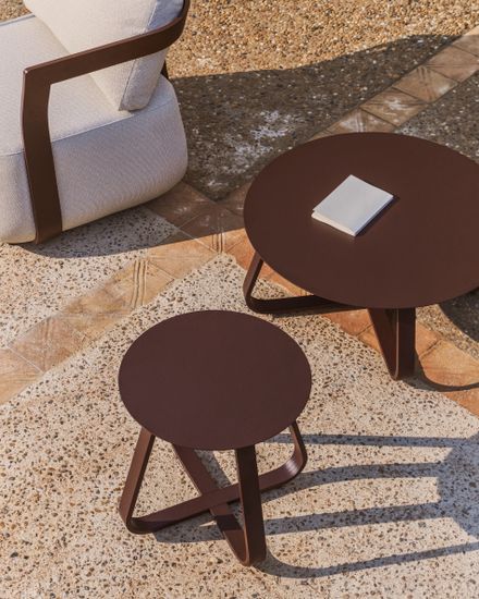 Уличный столик Tamaris из алюминия коричневого цвета Ø48 см