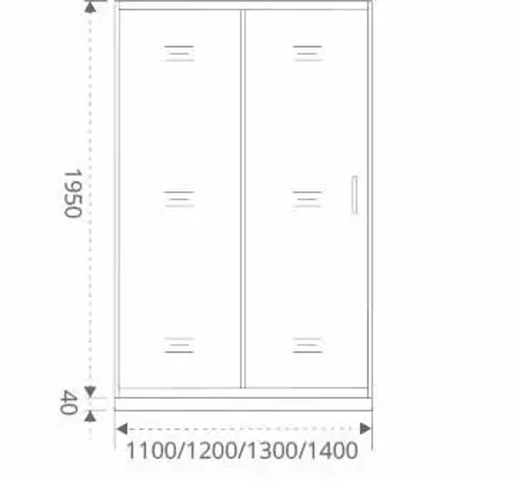 Душевая дверь в нишу Bas Antares WTW-140-C-CH 140*195 без поддона