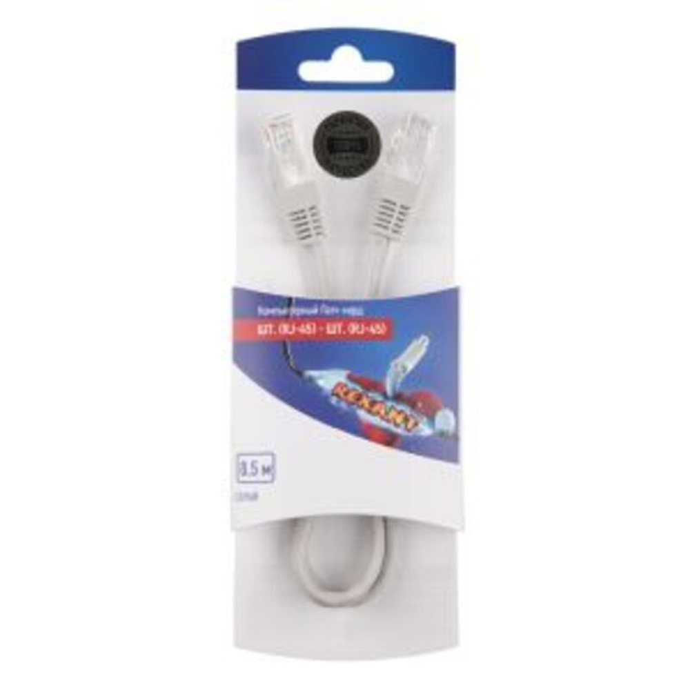 REXANT Патч-корд U/UTP, категория 5e, RJ45-RJ45, неэкранированный, PVC серый, 0,5 м