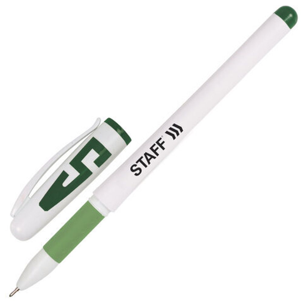 Ручки гелевые с грипом STAFF "Manager" GP-198, НАБОР 10 ЦВЕТОВ, корпус белый, узел 0,5 мм, линия письма 0,35 мм, 142808