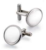 Запонки Dalvey, сталь, белый оникс