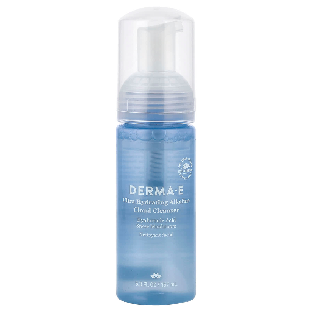 DERMA E, ультраувлажняющее щелочное пенящееся очищающее средство, 157 мл (5,3 жидк. унции)