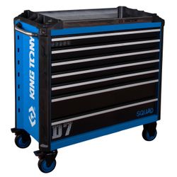 KING TONY (87SQ33-7B-BK) Тележка инструментальная, 7 выдвижных ящиков, «SQUAD», широкая
