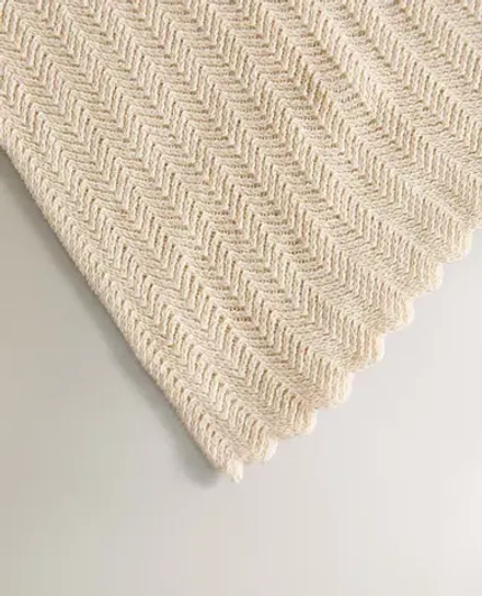 ZARA HOME ДЕТСКИЙ ТРИКОТАЖНЫЙ ПЛЕД, ЭКРЮ
