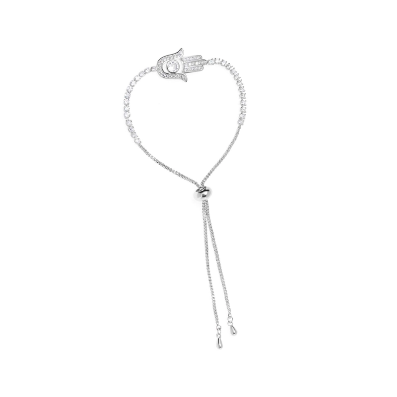 Браслет Кристалл Хамса – Серебро