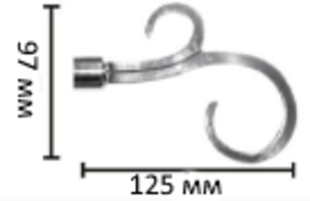 Наконечники "Руно Ост" для кованых карнизов d16 мм, цвет хром