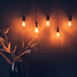 LED-G45-5W-AMBER-E14-VLF Лампа светодиодная Vintage. Форма шар. янтарная колба. Картон. TM Volpe