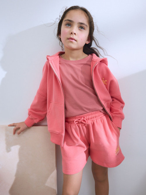 Толстовка с капушоном на молнии для девочки Next AH6-488, Розовый