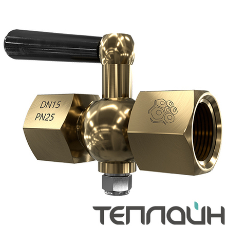 Кран пробковый трёхходовой под манометр РАШВОРК 777 DN 15 PN 25