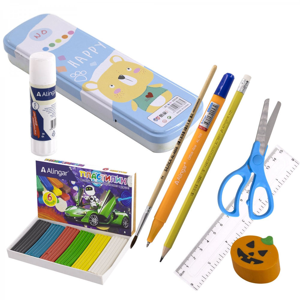 Набор для первоклассников Alingar "Машина", 34 предмета, картонная упаковка