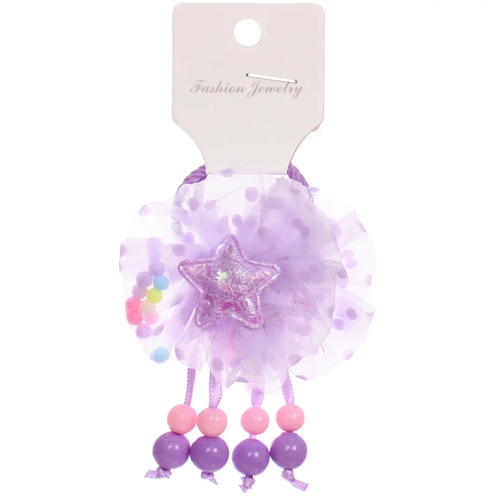 Резинки для волос детские 2шт «КОНФЕТКИ», звездочки, микс 5 цветов, d-3см