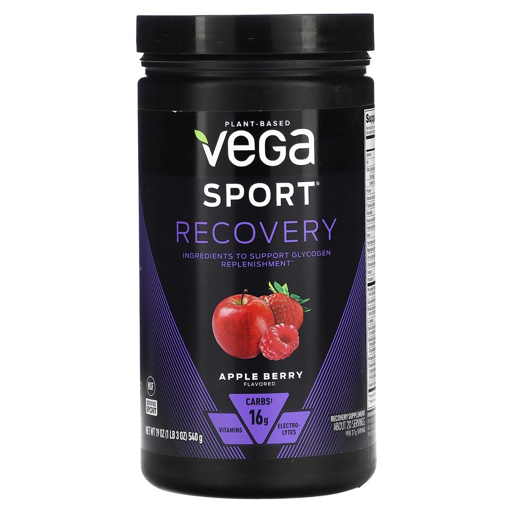 Vega, Растительный спорт, восстановление, яблоко и ягоды, 540 г (19 унций)