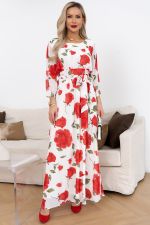 Платье Марго (белый/розы) Р11-1245 Nikol