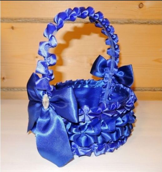 Корзинка свадебная, синяя