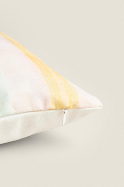 ZARA HOME ЧЕХОЛ ДЛЯ ДЕКОРАТИВНОЙ ПОДУШКИ С ПРИНТОМ ТАЙ ДАЙ, ГОЛУБОЙ