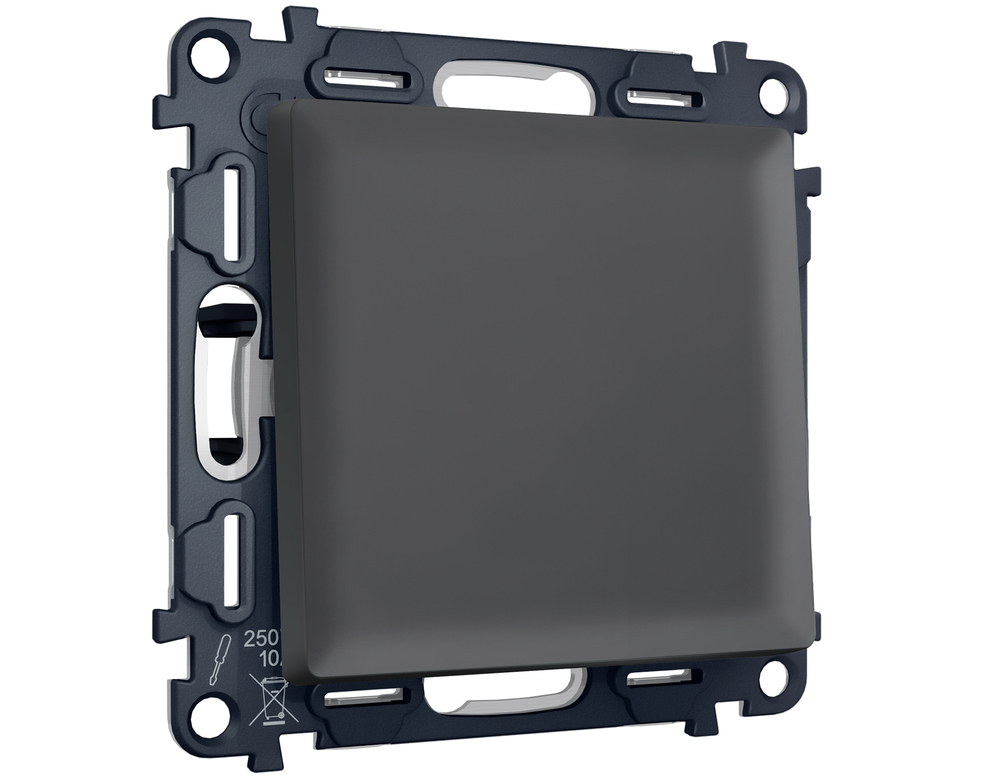 MA901050 Комплект механизма 1-кл выключателя с самовозвратом ALFA Графит Мягкое касание QUANT (AP9010, VM113)