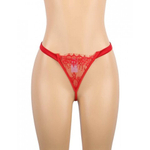 Элегантное красное белье: корсет с подвязками для чулок и G стринги (XL-2XL)