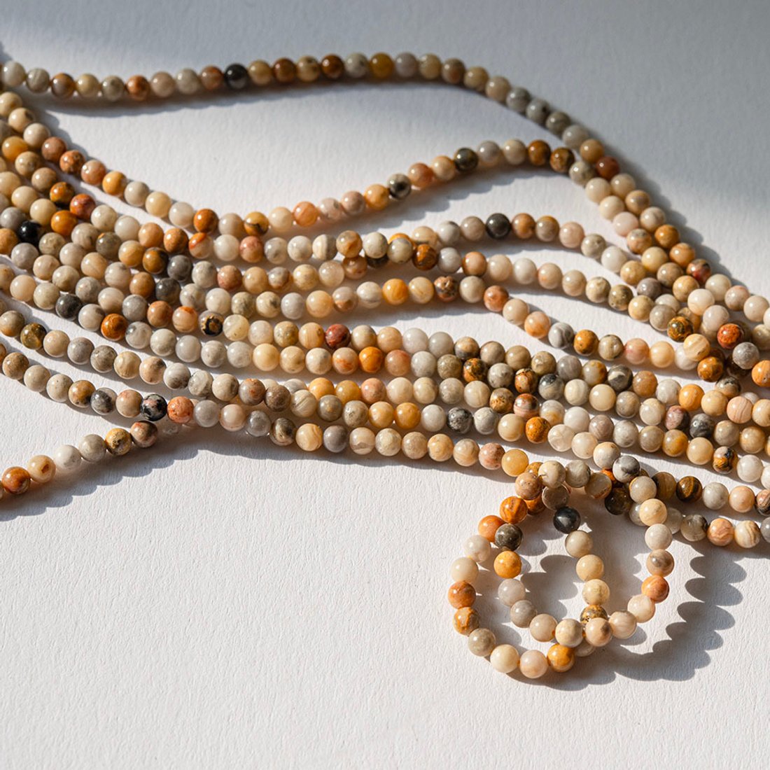 Мексиканский агат натуральный, бусины в форме шара 3,5мм