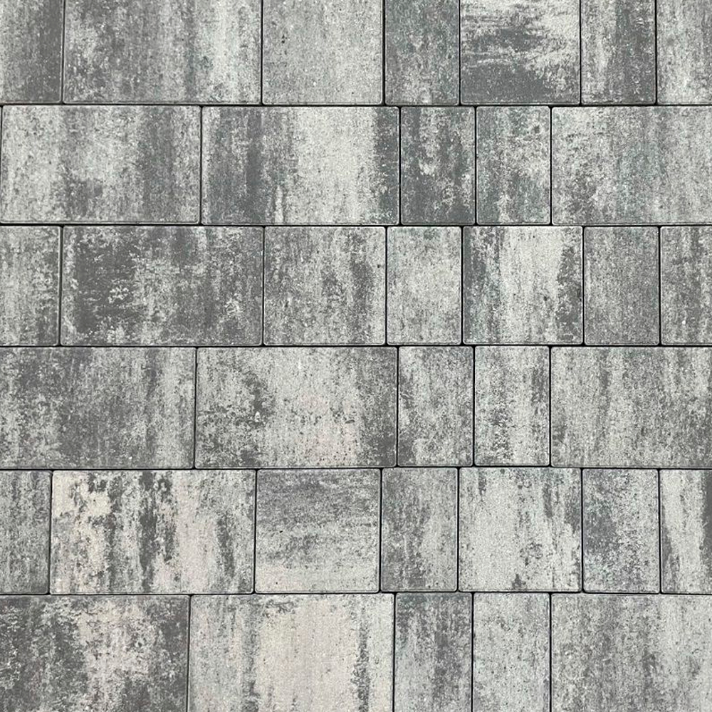 Тротуарная плитка СТАРЫЙ ГОРОД - Листопад гладкий Антрацит, комплект из 3 видов плит