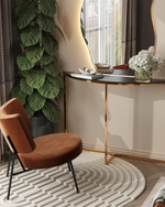 Консоль полукруглая АЛЬБА 115*30 золото стекло черное