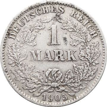 1 марка 1905 Германская Империя "E"