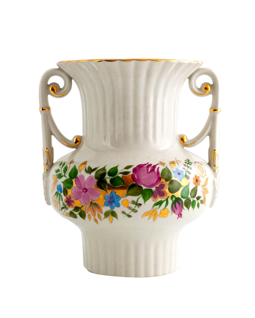 Фарфоровая ваза "Ажурная" с цветочным декором. Авт.:Яровой В. Г., Бойко Е. Л. ЛОЗ, СССР, 1970-е гг.