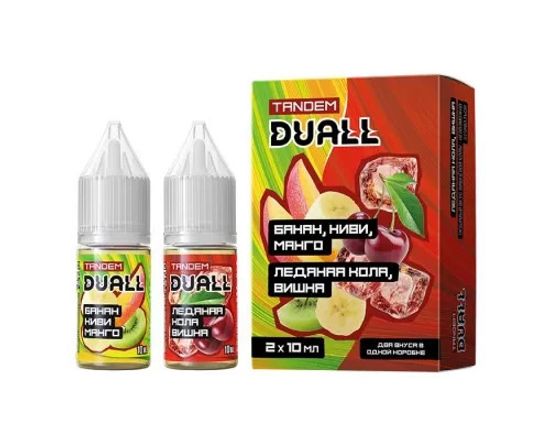 Жидкость Duall Tandem, 30 мл, Light Банан Киви Манго/Ледяная Кола Вишня