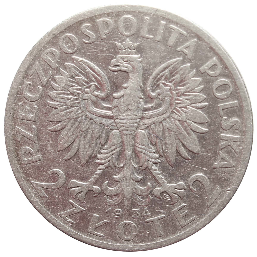2 золотых. Ядвига. Польша. 1934 год. VF-XF