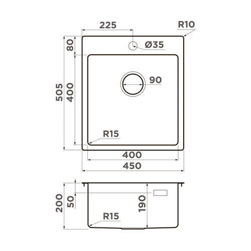 кухонная мойка Omoikiri Amadare 45-IN нерж. сталь/нержавеющая сталь