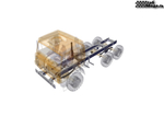 Steel long frame for truck with 6x6 wheel formula in 1:10 scale