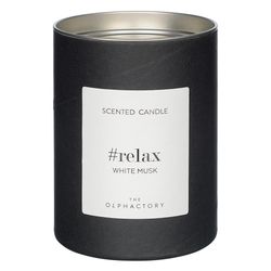 Свеча ароматическая The Olphactory, Relax Black, White Musk (новая), 40 ч