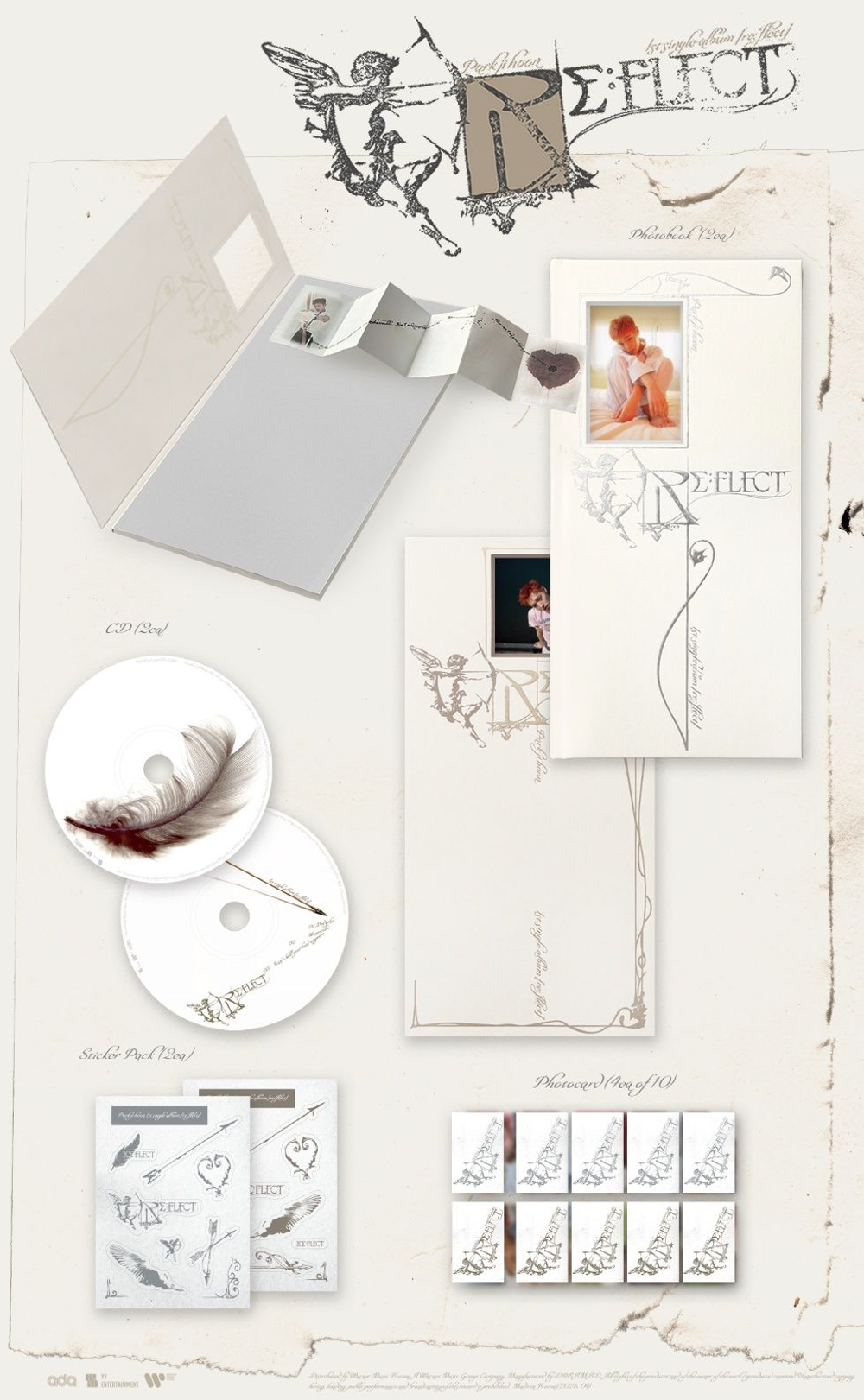 Альбом PARK JI HOON - RE:FLECT 1st Single Album 2 Version SET