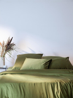 Набор наволочек из премиального сатина оливкового цвета из коллекции essential, 50х70 см