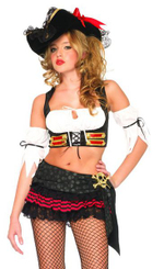 Костюм очаровательной пиратки (Размер: XS) (Цвет: черный с белым)