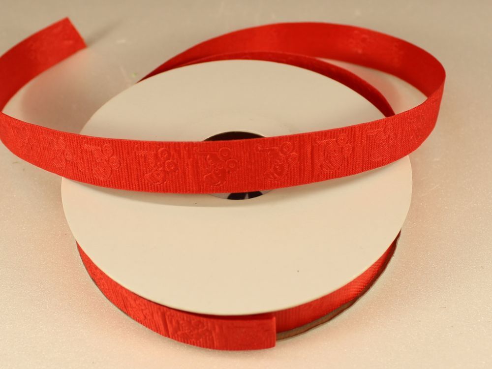 Лента декоративная, ширина 15 мм(213010), цвет: №5 красный (бобина 20+-0,3 ярдов)