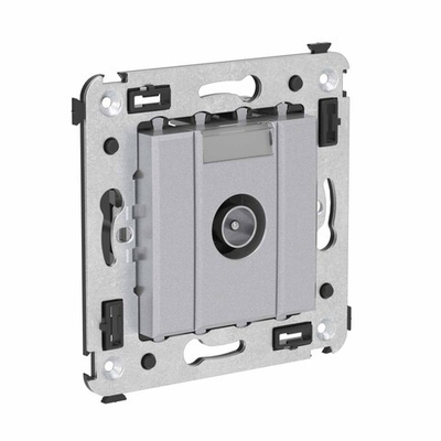 Розетка TV оконечная в стену, "Avanti", "Закаленная сталь"