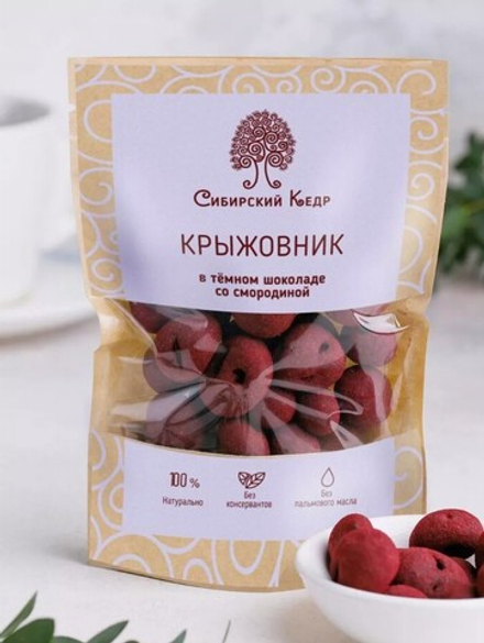 Крыжовник в темном шоколаде со смородиной / 60 г / дой-пак / ТМ Сибирский кедр