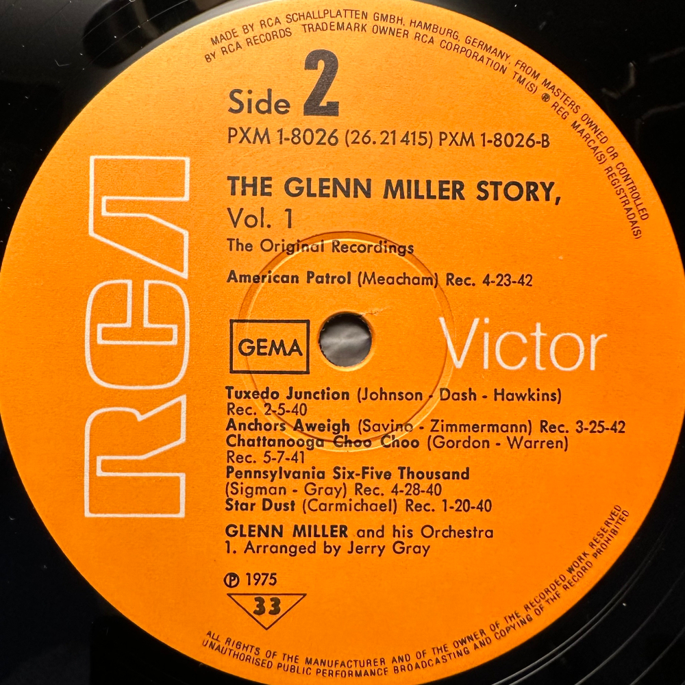 Glenn Miller And His Orchestra - The Glenn Miller Story, Volume 1 (Германия 1977г.)
