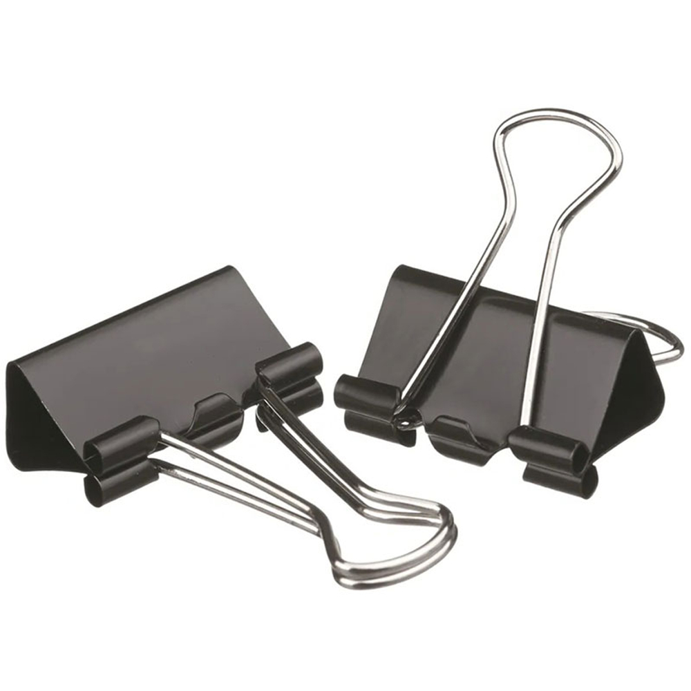 Зажимы для бумаг BASY, 51 мм, черные, (12 шт)