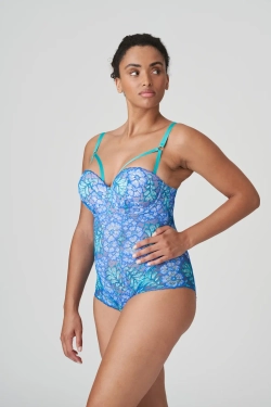 PRIMADONNA Twist Morro Bay Боди с пеной и вырезом в форме сердца, голубой