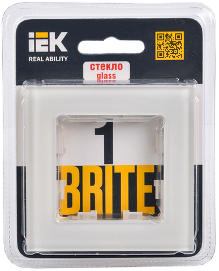 BRITE Рамка 1 -местная РУ-1-2-БрВа стекло ванильный IEK