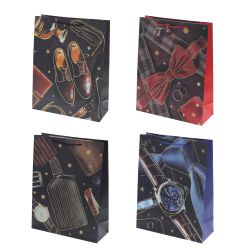 GAEM Пакет подарочный (бумага 210г/м2, блок микс 12шт), L31 W12 H40 см, 4в.