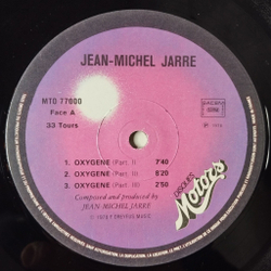 Винтажная виниловая пластинка LP Jean Michel Jarre Oxygene (France 1976) MTO 77000