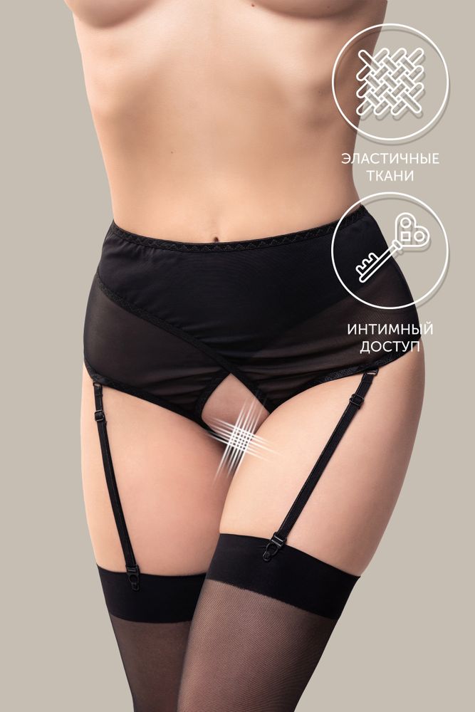 Эротические трусики-пояс waname черные 46-48