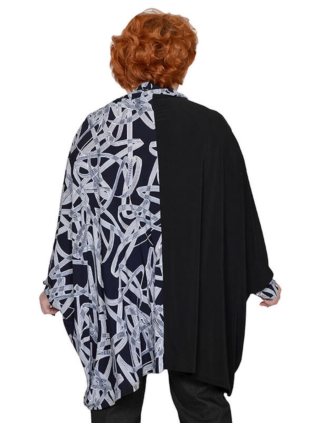 Свободная туника комбинированная Рона