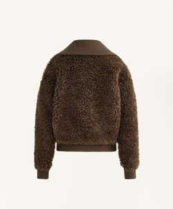 Oysho Куртка из искусственной овчины с текстурой, табачный